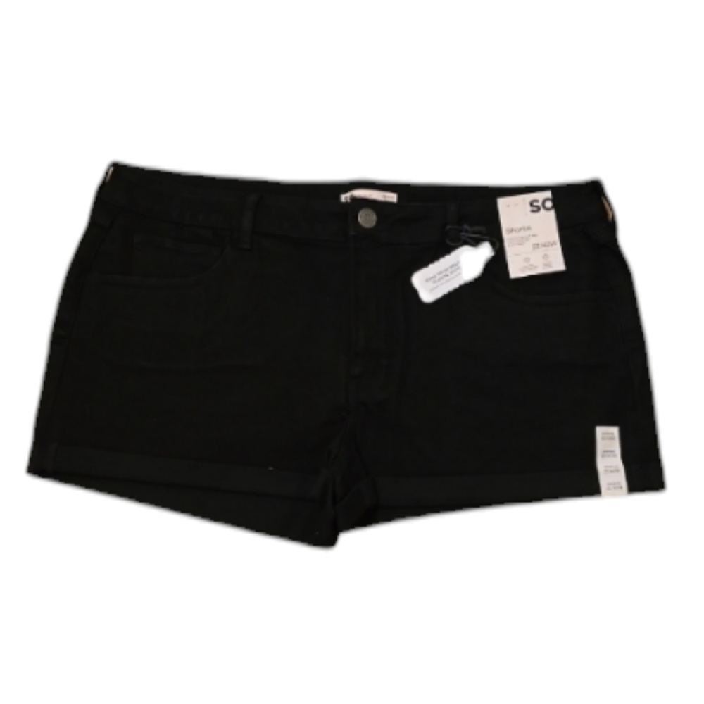 SO BRAND WOMENS JUNIOR PLUS  SIZE BLACK SHORTIE SHORTS SIZE 24/42W